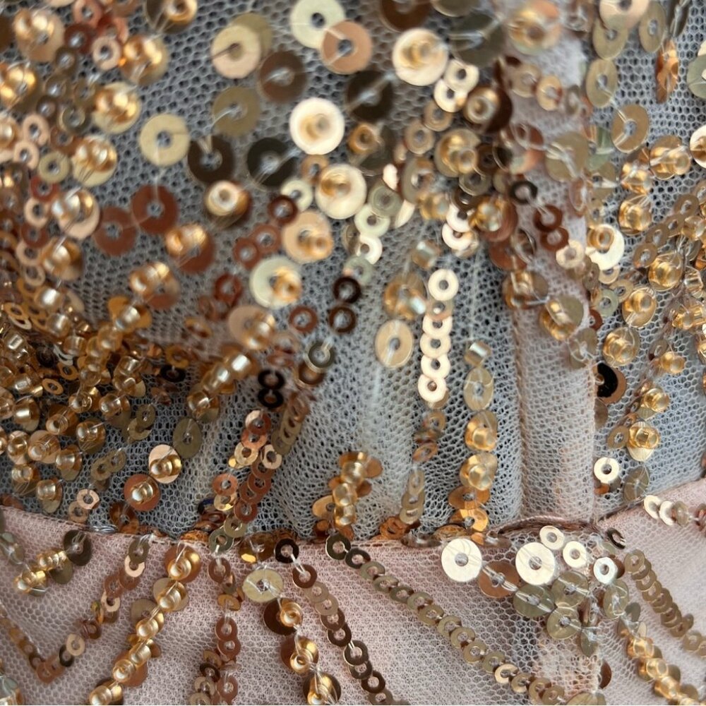 🆕 BRONX & BANCO 🧿 NWOT Giselle Midi Dress, Gold - Size L - Picture 14 of 16